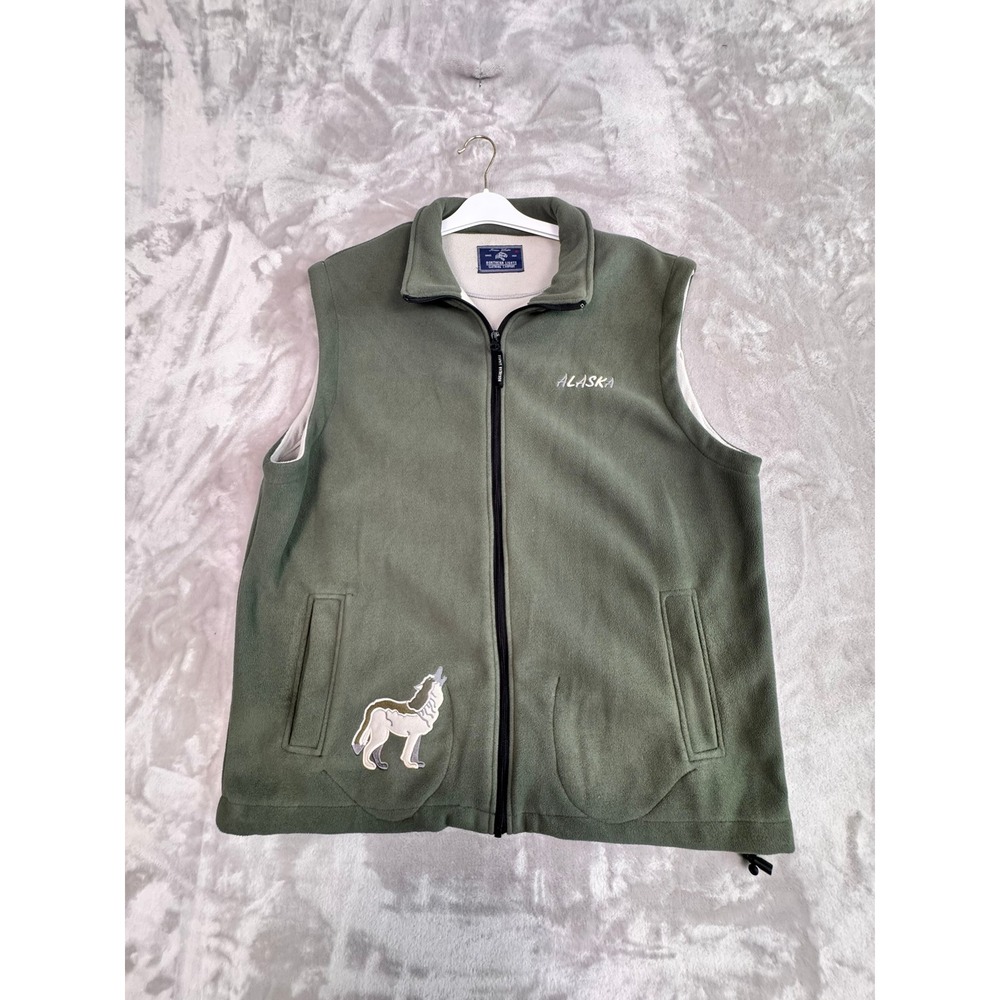 Northern Lights Clothing Company‎ Men's XL Fleece Vest Green Zip Outdoor Casual